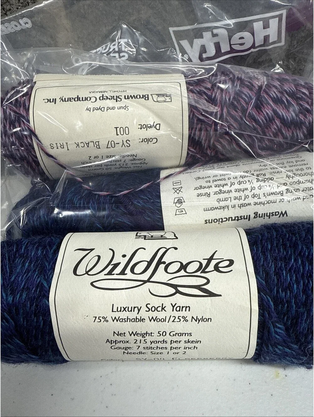 Brown Sheep Co Inc Wildfoote Luxury Sock Yarn Mixed Color 3 Skein Lot